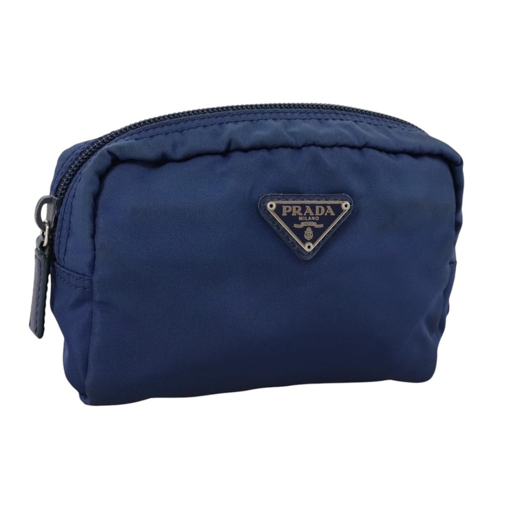 PRADA Pouch Nylon Blue Auth yk16516